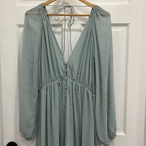 NWT. Ethereal Chiffon Light Teal Color Dress from H&M. Sz M.